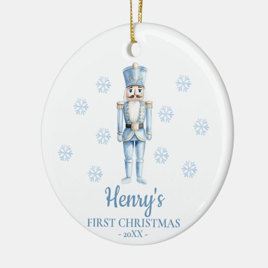 Nutcracker Personalized Baby's First Christmas セラミックオーナメント (左)