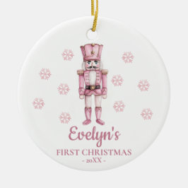 Nutcracker Personalized Girl's First Christmas セラミックオーナメント
