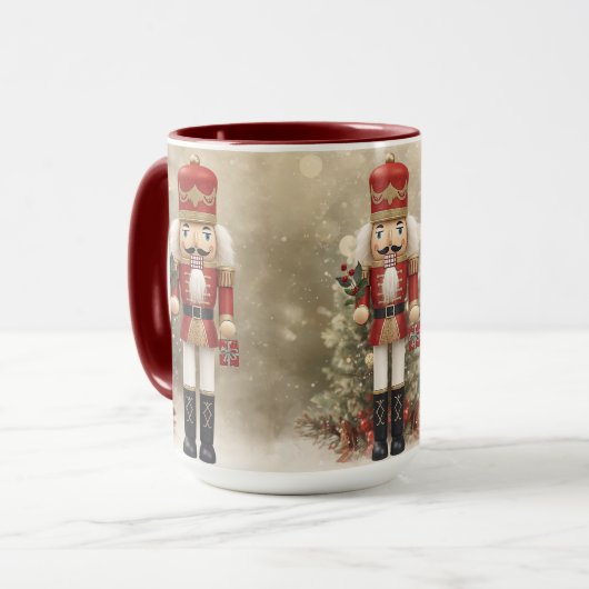 Nutcracker Personalized Merry Christmas Coffee Mug マグカップ (正面左)