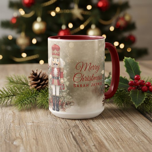 Nutcracker Personalized Merry Christmas Coffee Mug マグカップ