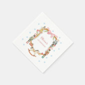 Nutcracker Pink Christmas Girl 1st Birthday スタンダードカクテルナプキン (角)