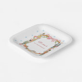 Nutcracker Pink Christmas Girl 1st Birthday ペーパープレート (傾斜あり)