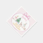 Nutcracker Pink Winter Onederland Birthday スタンダードカクテルナプキン (角)