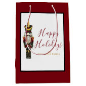Nutcracker Red Happy Holidays Classic Christmas  ミディアムペーパーバッグ (正面)