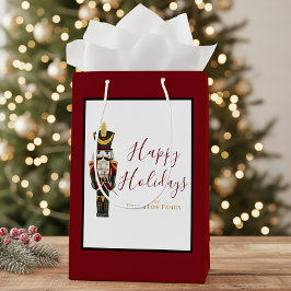 Nutcracker Red Happy Holidays Classic Christmas  ミディアムペーパーバッグ