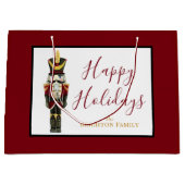 Nutcracker Red Happy Holidays Classic Christmas  ラージペーパーバッグ (正面)