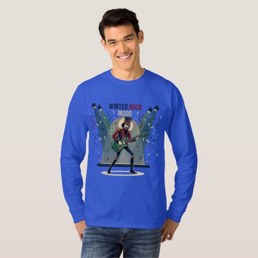 Nutcracker Rocker – Winter Music Art Tシャツ (正面フル)