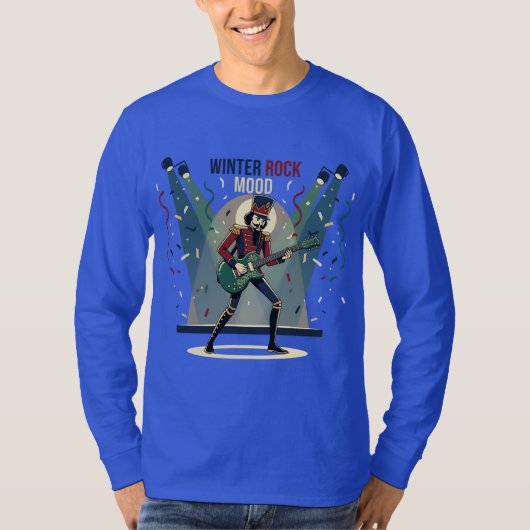 Nutcracker Rocker – Winter Music Art Tシャツ (正面)