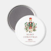 Nutcracker Script Greenery Christmas Holiday マグネット (正面/裏面)