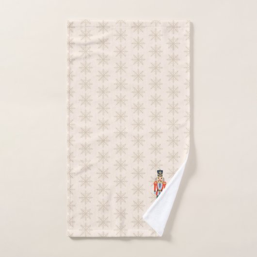 Nutcracker Snowflake Pattern Holiday バスタオルセット (ハンドタオル)