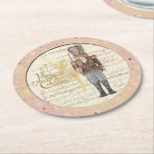 Nutcracker Soldier – 音楽の背景 ラウンドペーパーコースター (アングル)