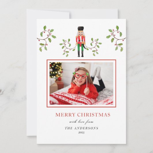 Nutcracker Soldier & holiday greenery写真 案内状 (正面)
