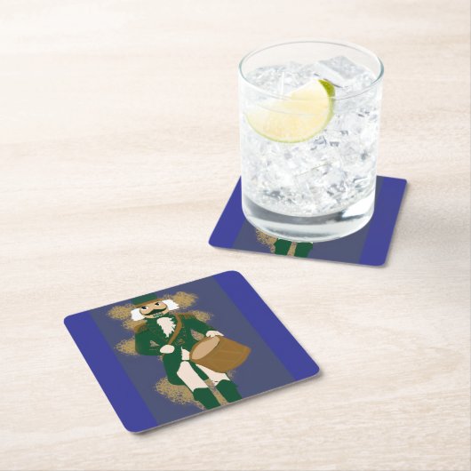 Nutcracker Soldier Paper Coasters Navy Blue スクエアペーパーコースター (インサイチュ)