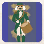 Nutcracker Soldier Paper Coasters Navy Blue スクエアペーパーコースター (正面)