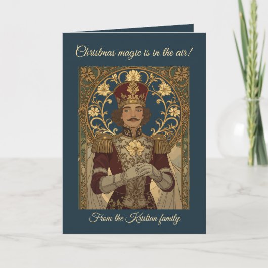 Nutcracker Soldiers Art Nouveau Vintage Style Chri カード (正面)