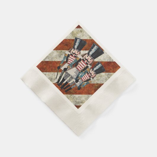 Nutcracker Soldiers Stripes  縁ありカクテルナプキン (角)