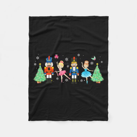 Nutcracker Squad Ballet Dance Merry Christmas Wome フリースブランケット (正面)