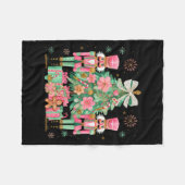 Nutcracker Squad Christmas Tree Ballet Dance Women フリースブランケット (正面(横))