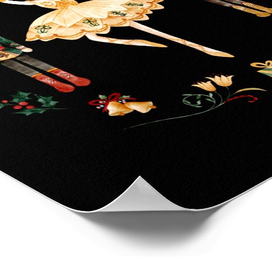 Nutcracker Sugar Plum Fairy Winter Birthday Baby  ポスター (角)