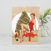 Nutcracker Sweet Retro Pinup Christmas Card シーズンカード (スタンド正面)