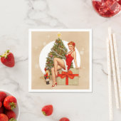 Nutcracker Sweet Retro Pinup Christmas Napkins スタンダードカクテルナプキン (インサイチュ)