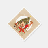 Nutcracker Sweet Retro Pinup Christmas Napkins スタンダードカクテルナプキン (角)