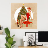 Nutcracker Sweet Retro Pinup Christmas Poster ポスター (ホームオフィス)
