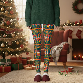 Nutcracker Toy Soldier Christmas Holiday Leggings レギンス