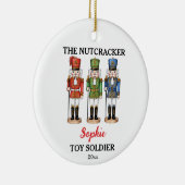 Nutcracker Toy Soldier Custom Name Christmas セラミックオーナメント (右)