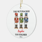 Nutcracker Toy Soldier Custom Name Christmas セラミックオーナメント (左)