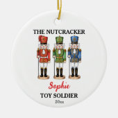 Nutcracker Toy Soldier Custom Name & Photo セラミックオーナメント (正面)