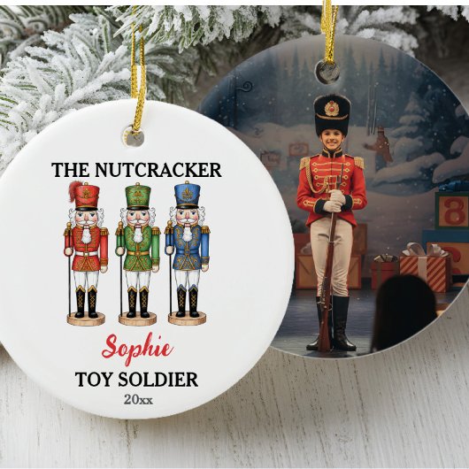 Nutcracker Toy Soldier Custom Name & Photo セラミックオーナメント