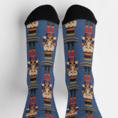 Nutcracker Toy Soldier Drummer Blue Christmas ソックス (上部)