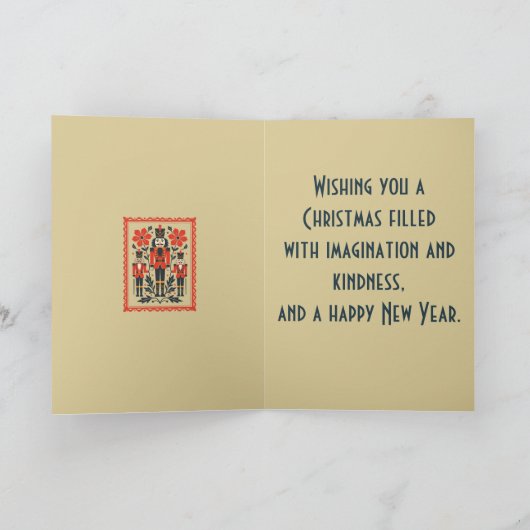 Nutcracker Toy Soldier Minimal Nordic Christmas カード (内部)