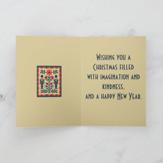 Nutcracker Toy Soldier Nordic Christmas Minimal St カード (内部)