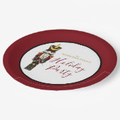 Nutcracker Traditional Holiday Christmas Red  ペーパープレート (アングル)