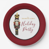 Nutcracker Traditional Holiday Christmas Red  ペーパープレート (正面)