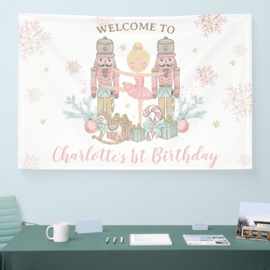Nutcracker Winter Onederland 1st誕生日の背景 横断幕 (トレードショー)