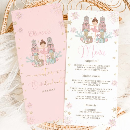 Nutcracker Winter Onederland 1st Birthday Menu プログラム