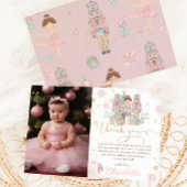 Nutcracker Winter Onederland 1st Birthday Photo サンキューカード