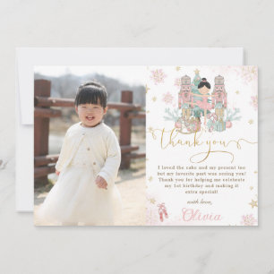 Nutcracker Winter Onederland 1st Birthday Photo サンキューカード