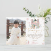 Nutcracker Winter Onederland 1st Birthday Photo サンキューカード (スタンド正面)