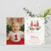 Nutcracker Winter Onederland 1st Birthday Photo 招待状 (スタンド正面)
