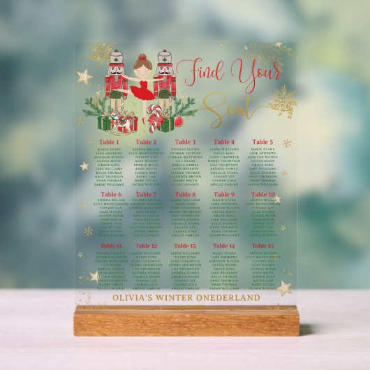 Nutcracker Winter Onederland 1st Birthday Seating  アクリルサイン (ニュートラル)