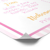 Nutcracker Winter Pink Bow Birthday Milestone Sign ポスター (角)