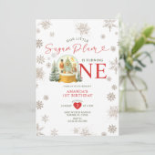 Nutcracker Winter Snowflakes 1st Birthday Party 招待状 (スタンド正面)