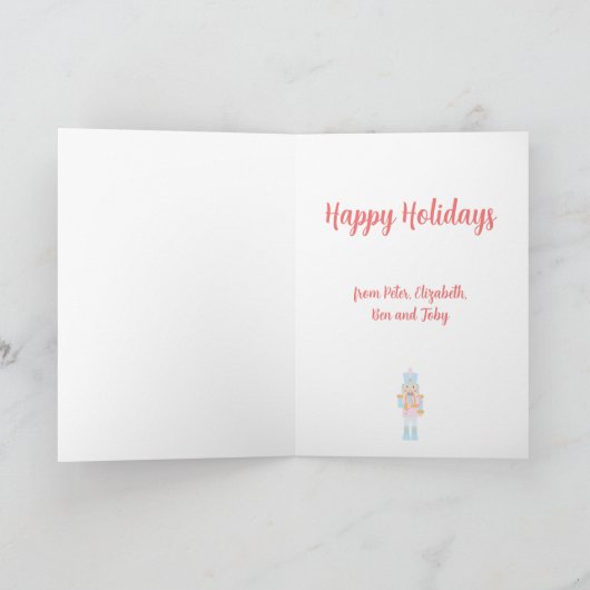 Nutcracker with a Candy Cane with Greeting カード (内部)