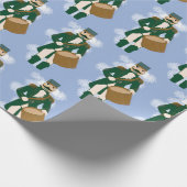 🎁 Nutcracker Wrapping Paper Froted Blue & Gold 🎁 ラッピングペーパー (角)