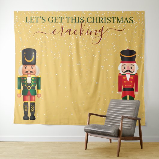 Nutcracker Yellow Christmas Photo Booth Backdrop タペストリー (インサイチュ(横))