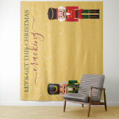 Nutcracker Yellow Christmas Photo Booth Backdrop タペストリー (インサイチュ)